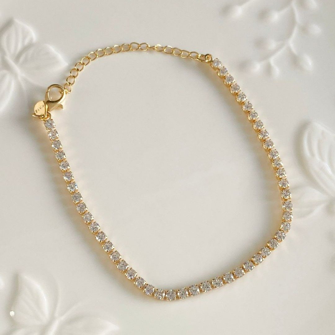 Pulseira Riviera Dourada com Zircônias Luxo