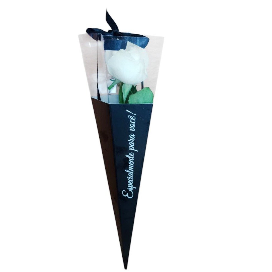 Cone Rosa Branca Luxo