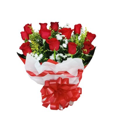 Arranjo Elegante 12 Rosas Vermelhas