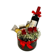 Box de Rosas, Vinho e Chocolates