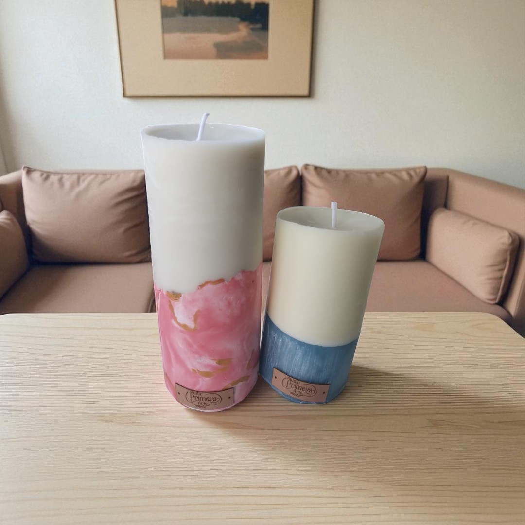 Caixa com Velas Quartzo e safira e Cerejeira e avelã