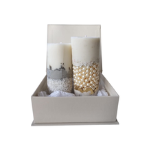 Caixa com Velas Duo Texturas Essência Cascas e Folhas