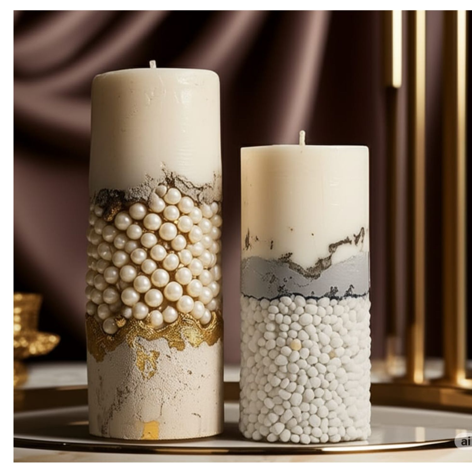 Caixa com Velas Duo Texturas Essência Cascas e Folhas 