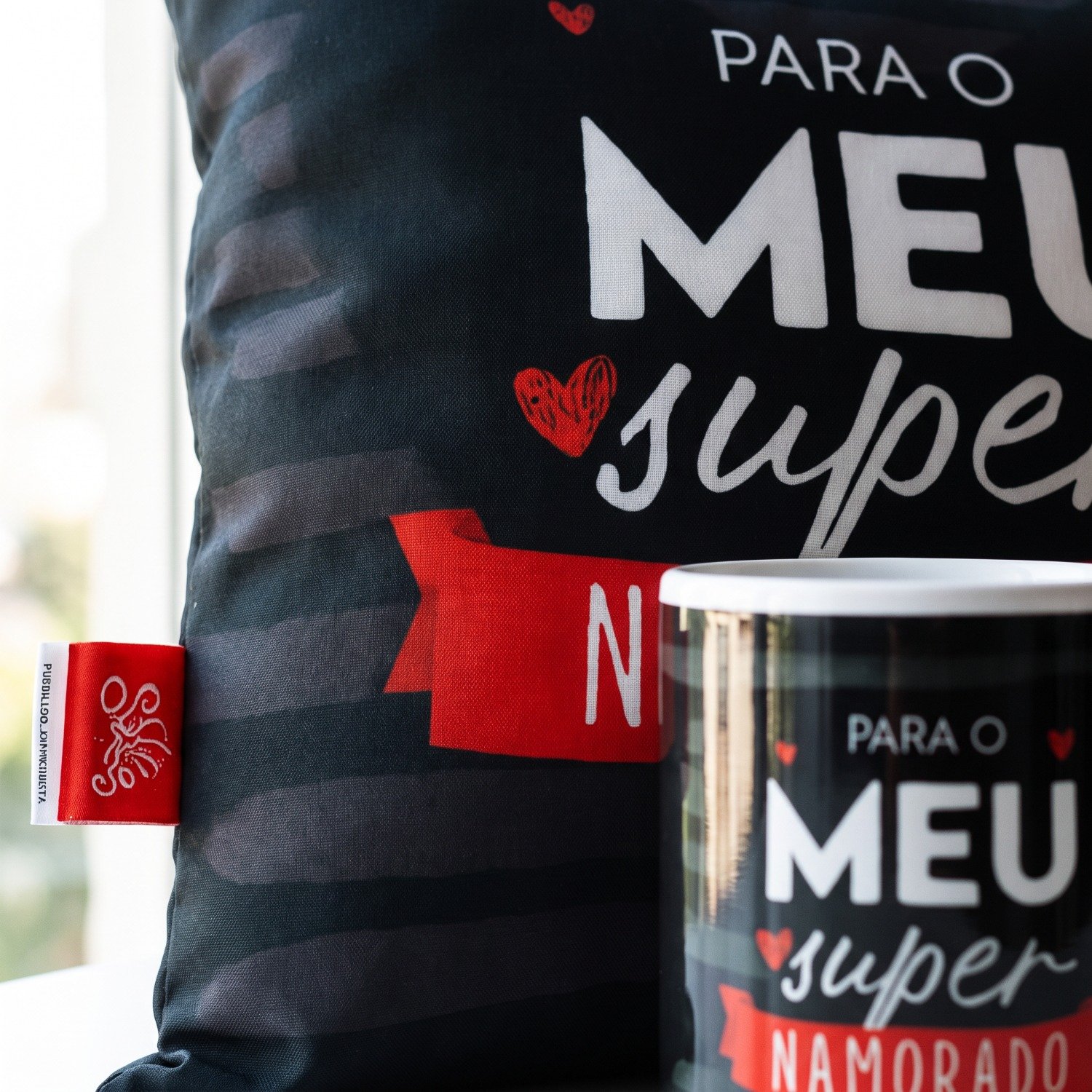 Kit Presente Almofada e Caneca Super Namorado