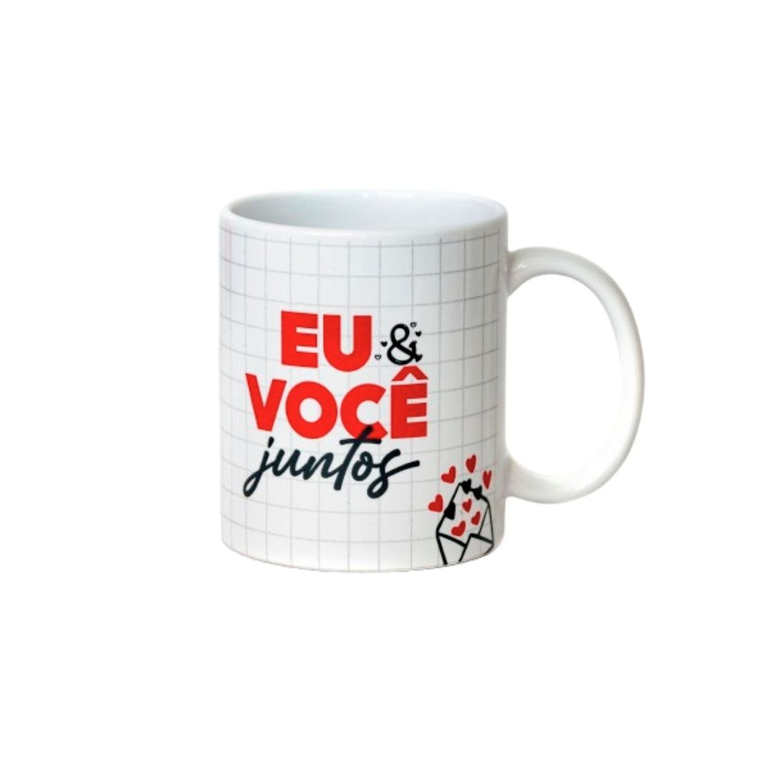 Kit Presente Almofada Coração Caneca Eu e Você Juntos