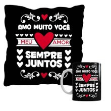 Kit Presente Namorados Almofada e Caneca Sempre Juntos