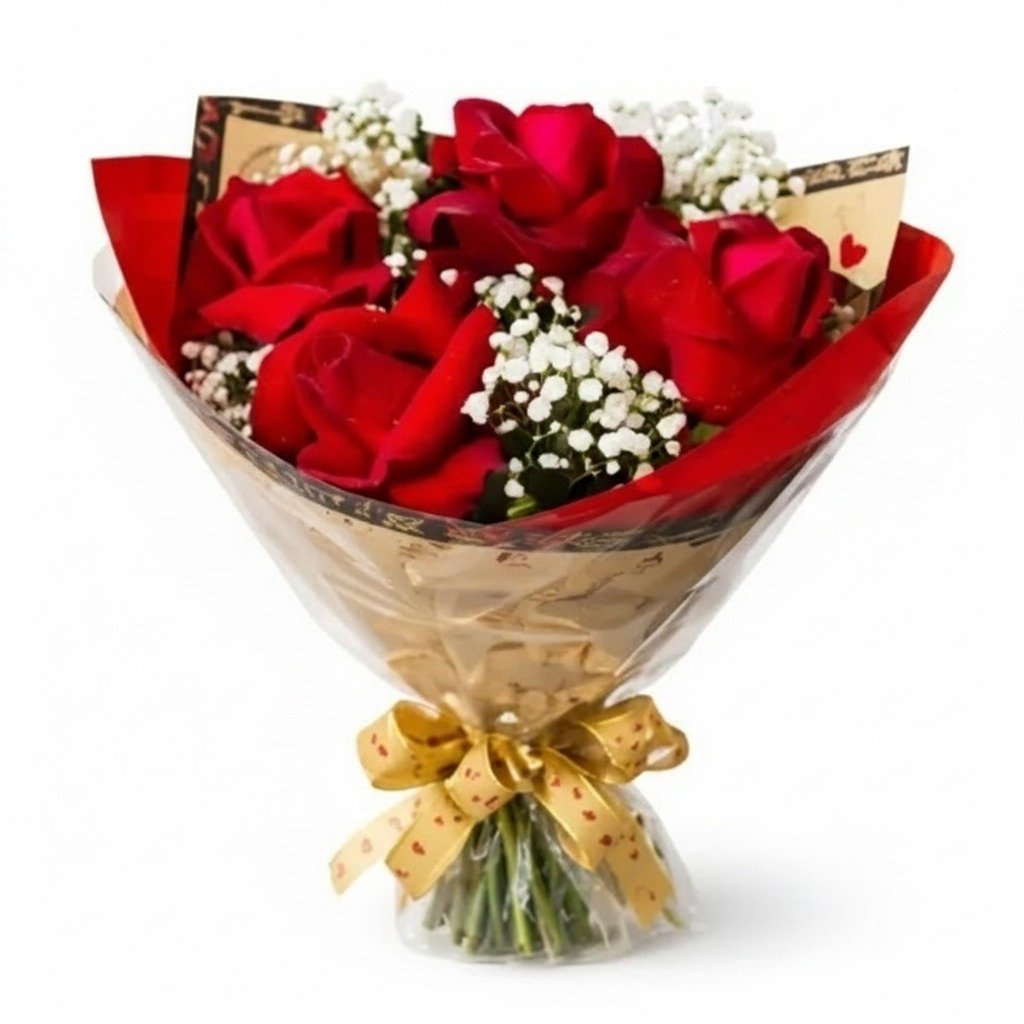 Buquê Glamour com 4 Rosas