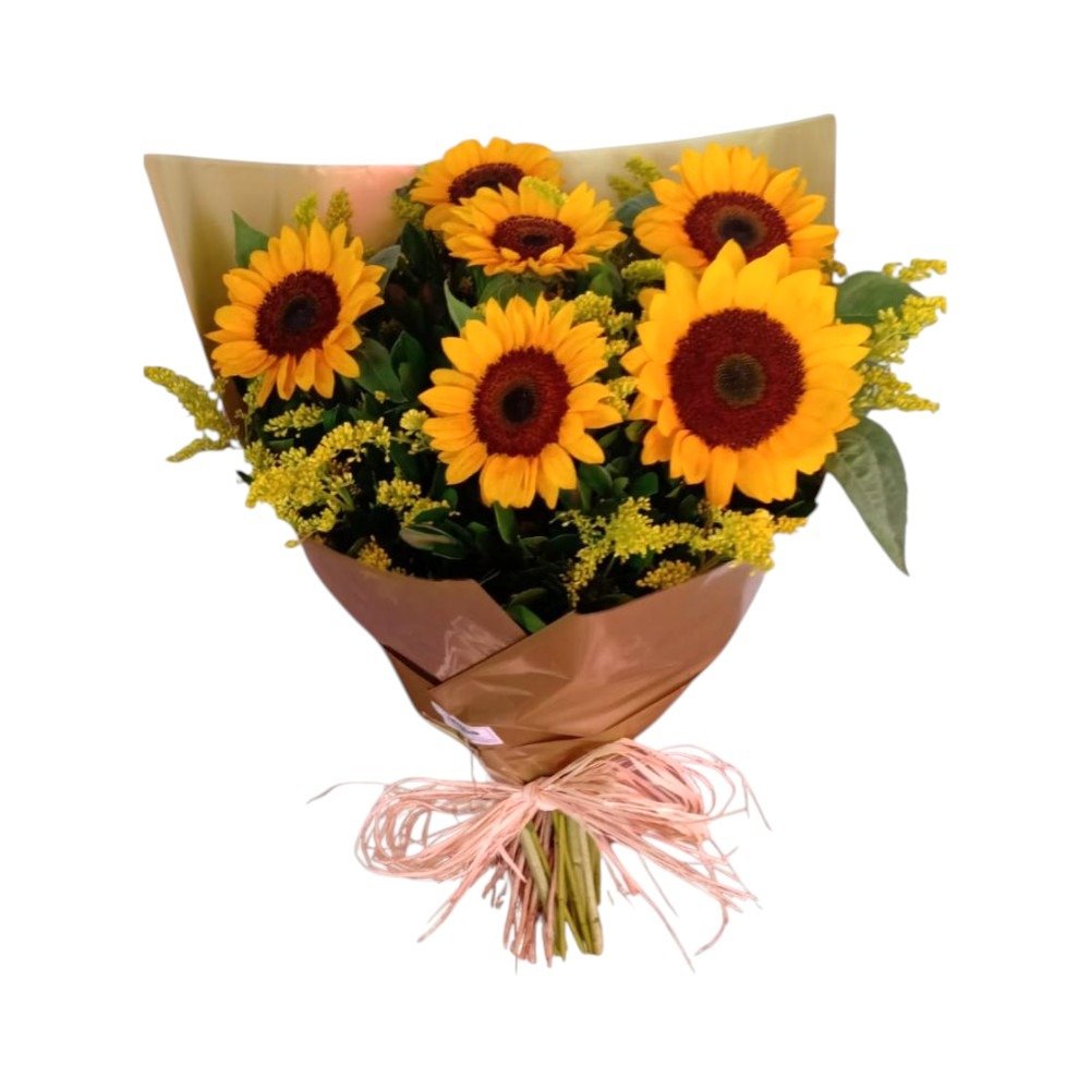 Buquê Redondo de 6 Girassóis 