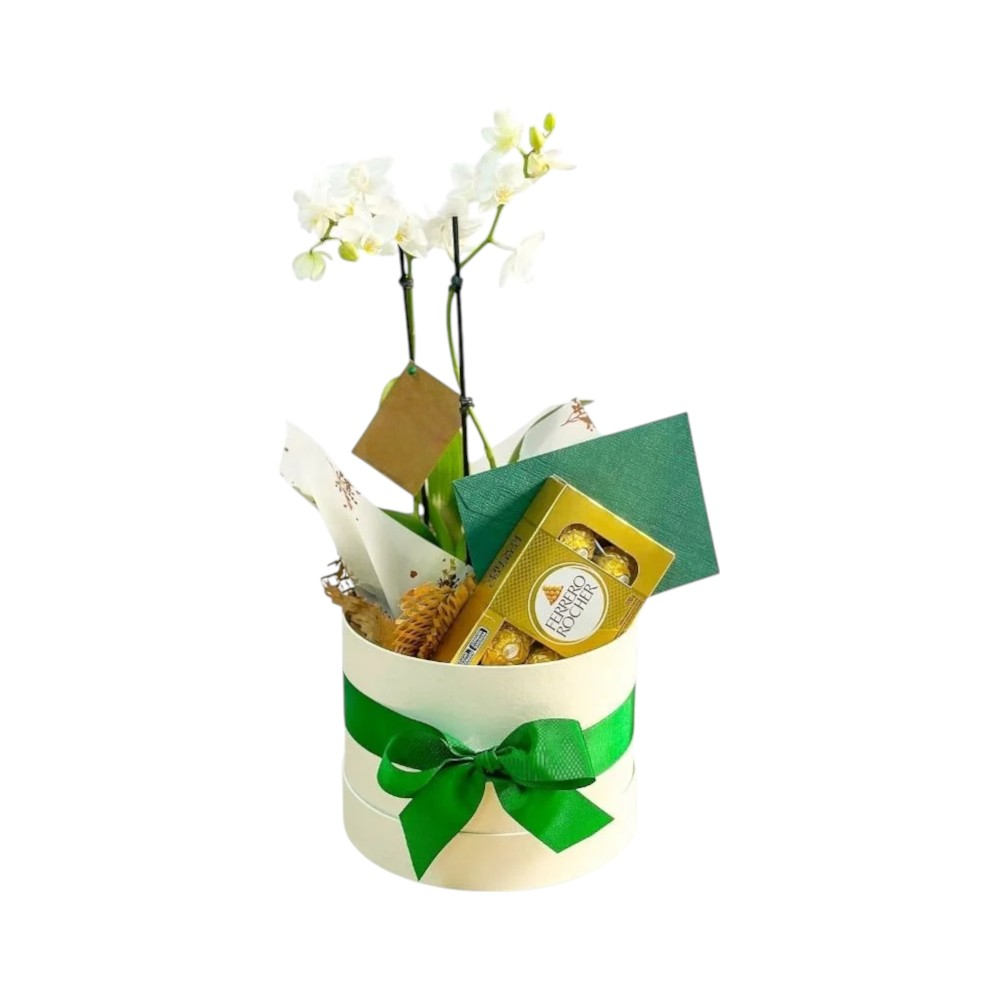 Box Orquídea e Chocolate Ferrero Rocher