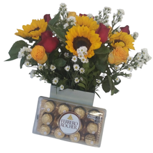 Arranjo de Flores com Chocolate