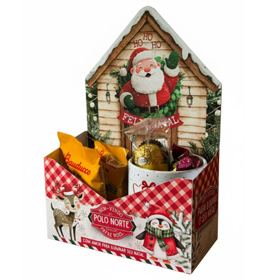 Caixa Natalina Casa do Papai Noel