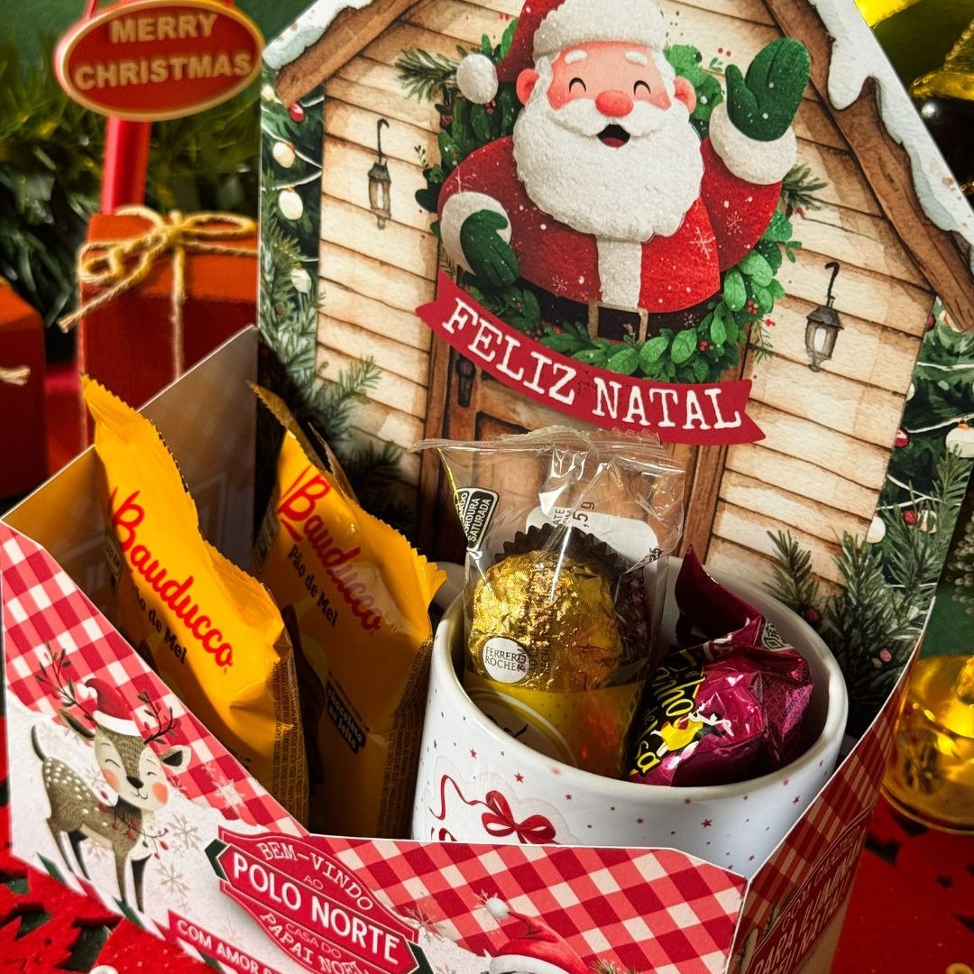 Caixa Natalina Casa do Papai Noel