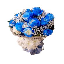 Buquê 12 Rosas Azuis 