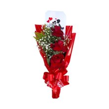 Arranjo 3 Botões de Rosas Vermelhas 