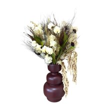 Arranjo de Flores Secas Premium no Vaso Marrom