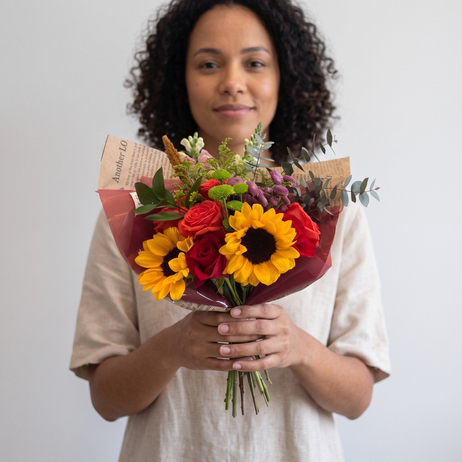Buquê de Rosas com Girassóis Aesthetic