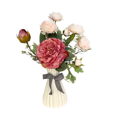 Buquê Peônia Rosa - Envasado