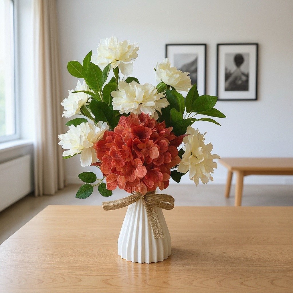 Buquê Hortência e Dálias - Envasado