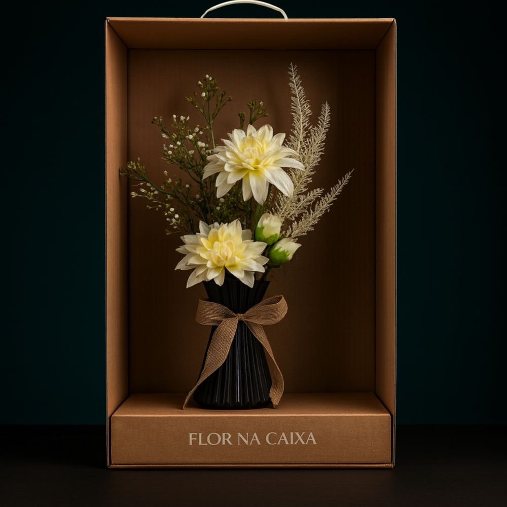 Bouquê Dália Branca - Envasado