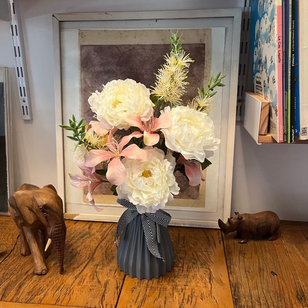 Buquê Delicadeza da Alma - Rosa e Branco já Envasado