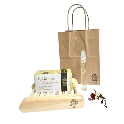 Kit Saboneteira, Sabonete Artesanal e Mini Homespray