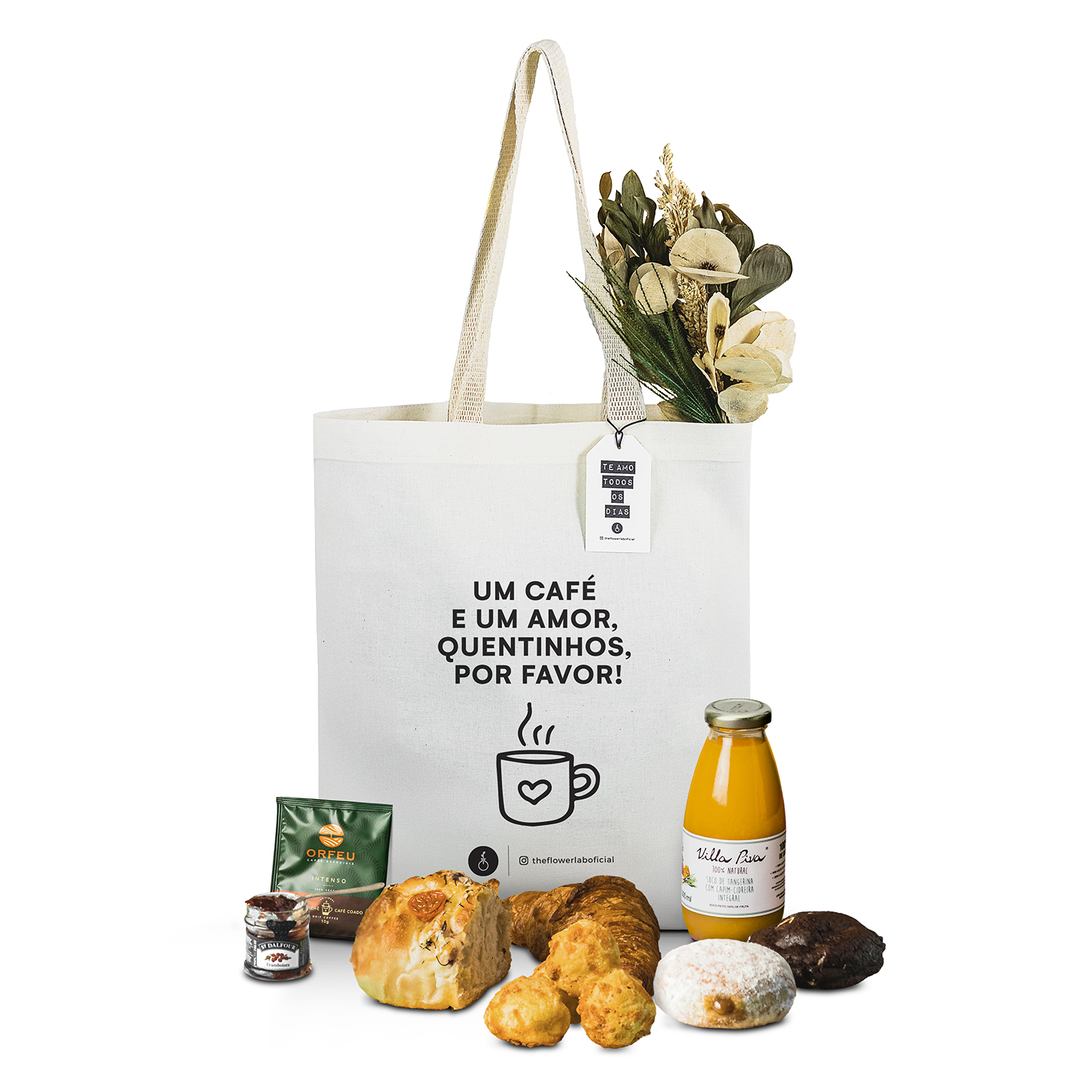 Cesta Café Brunch Bag Um Café e um Amor 2 Pessoas