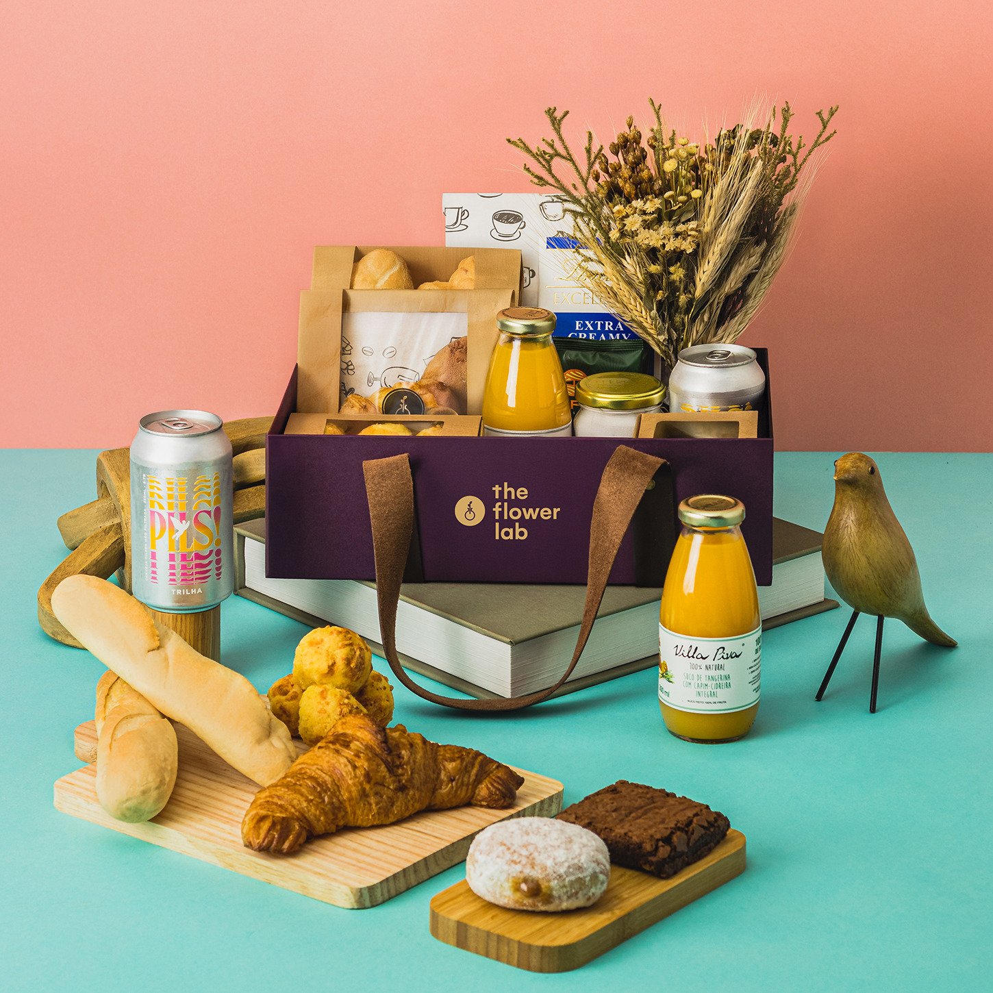 Cesta Café Brunch Box Capri Roxa Para 2 Pessoas