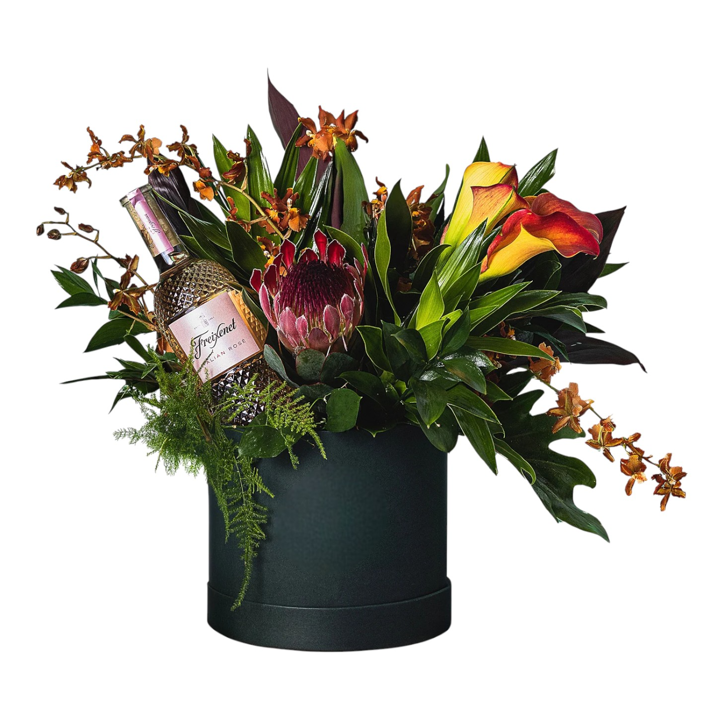 Box Redonda de Natal Flores e Vinho