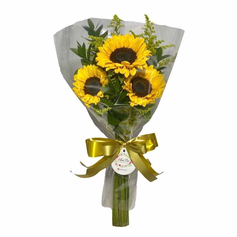 Buquê de Alegria com 3 Girassóis