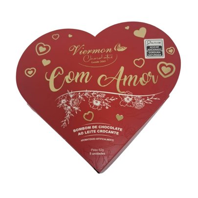 Bombom Viermon em Formato de Coração Com Amor