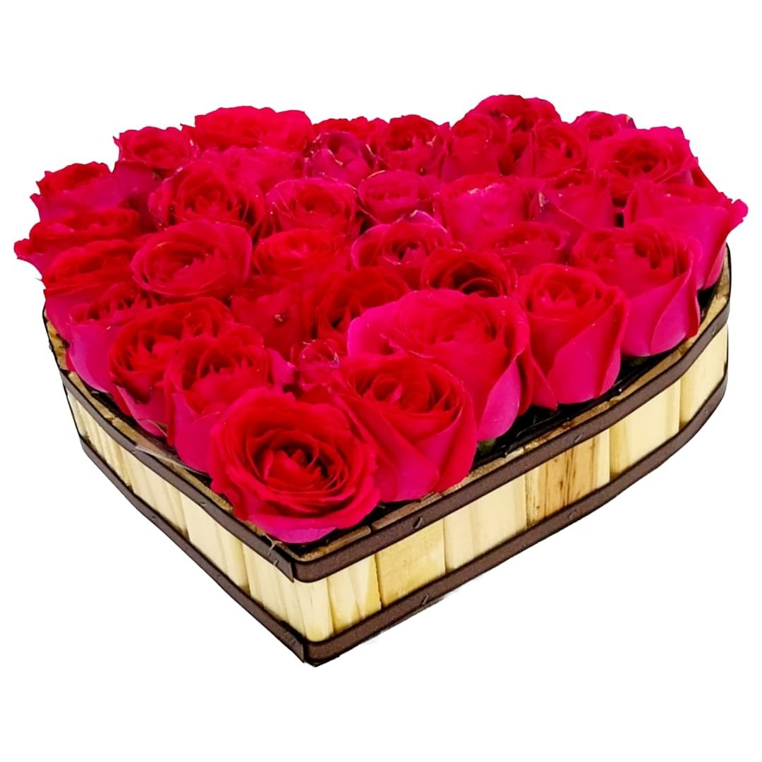 Coração de 36 Rosas Pink