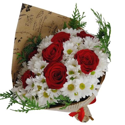 Buquê Luxo de Rosas e Margaridas