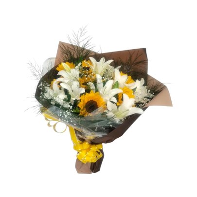 Buquê de Lirios e Girassoís