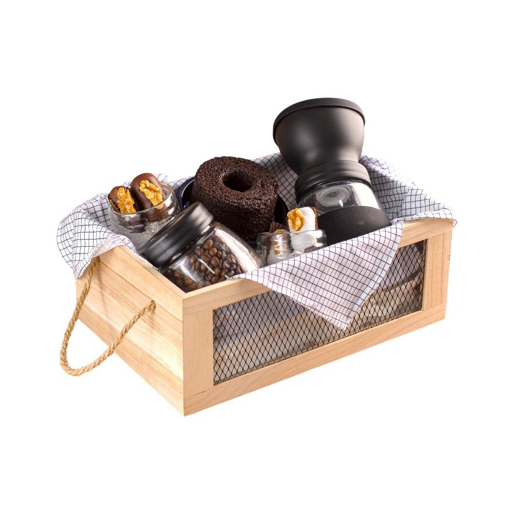 Cesta Moedor de Café, Bolinho e Camafeu