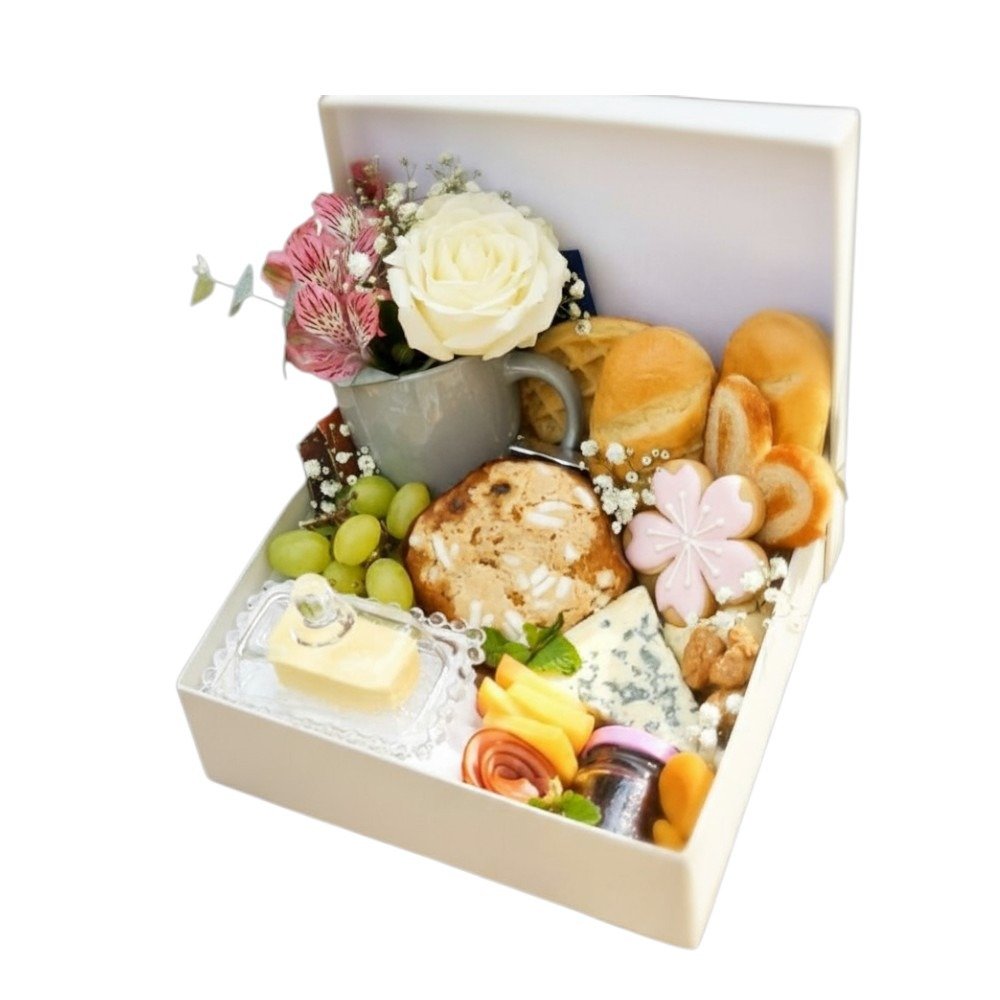 Cesta Café com Rosas