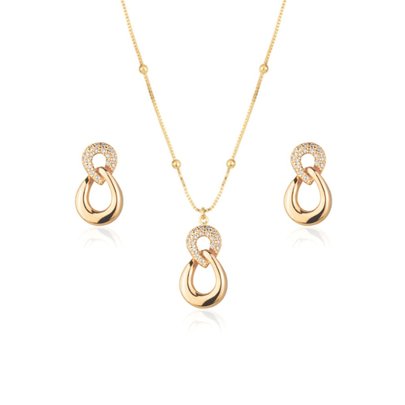 Conjunto  de Colar e Brincos Elos Semijoia