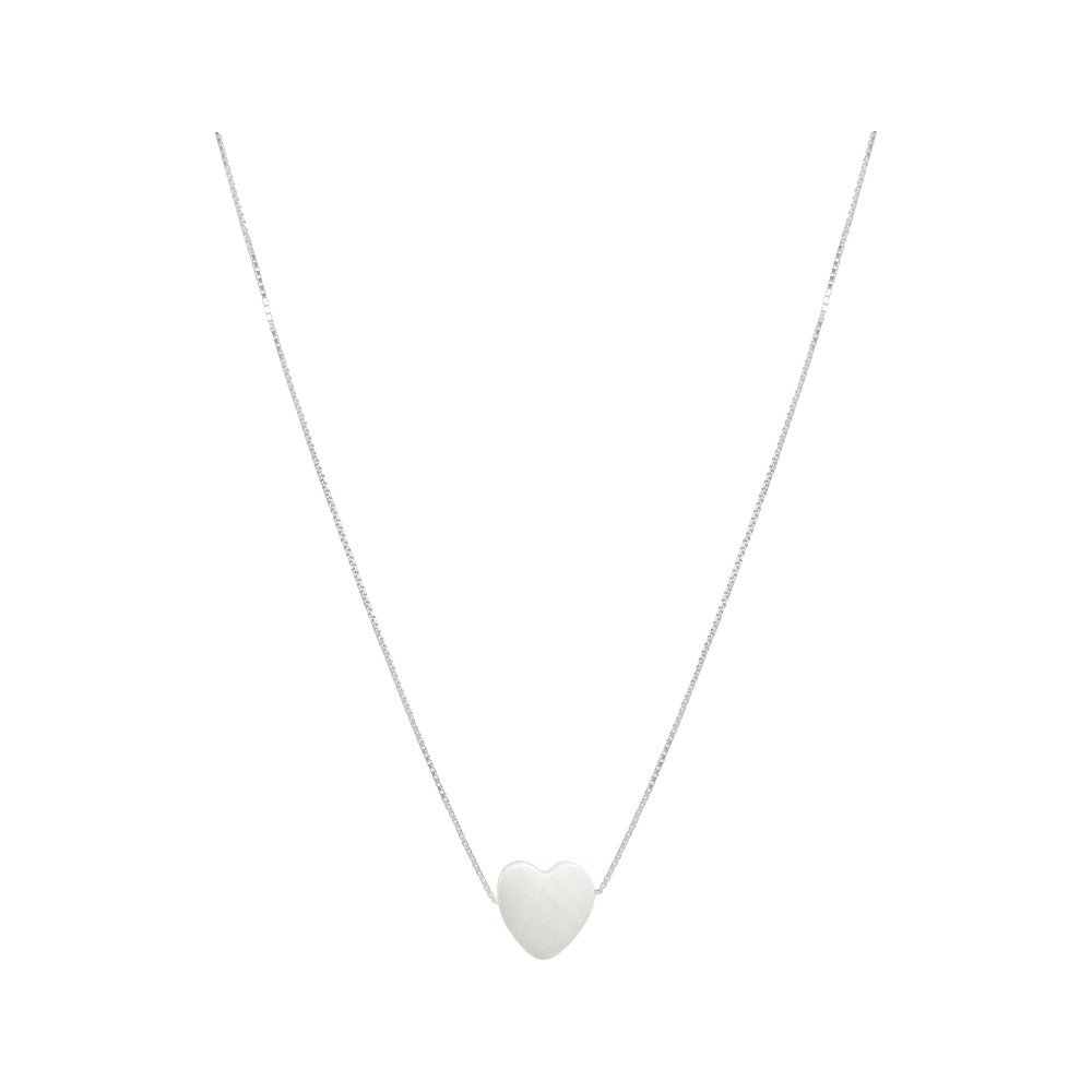 Colar Coração Madre Pérola Prata 925