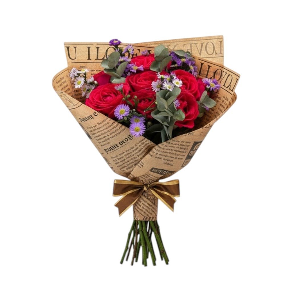 Buque Rustico 12 Rosas Vermelhas