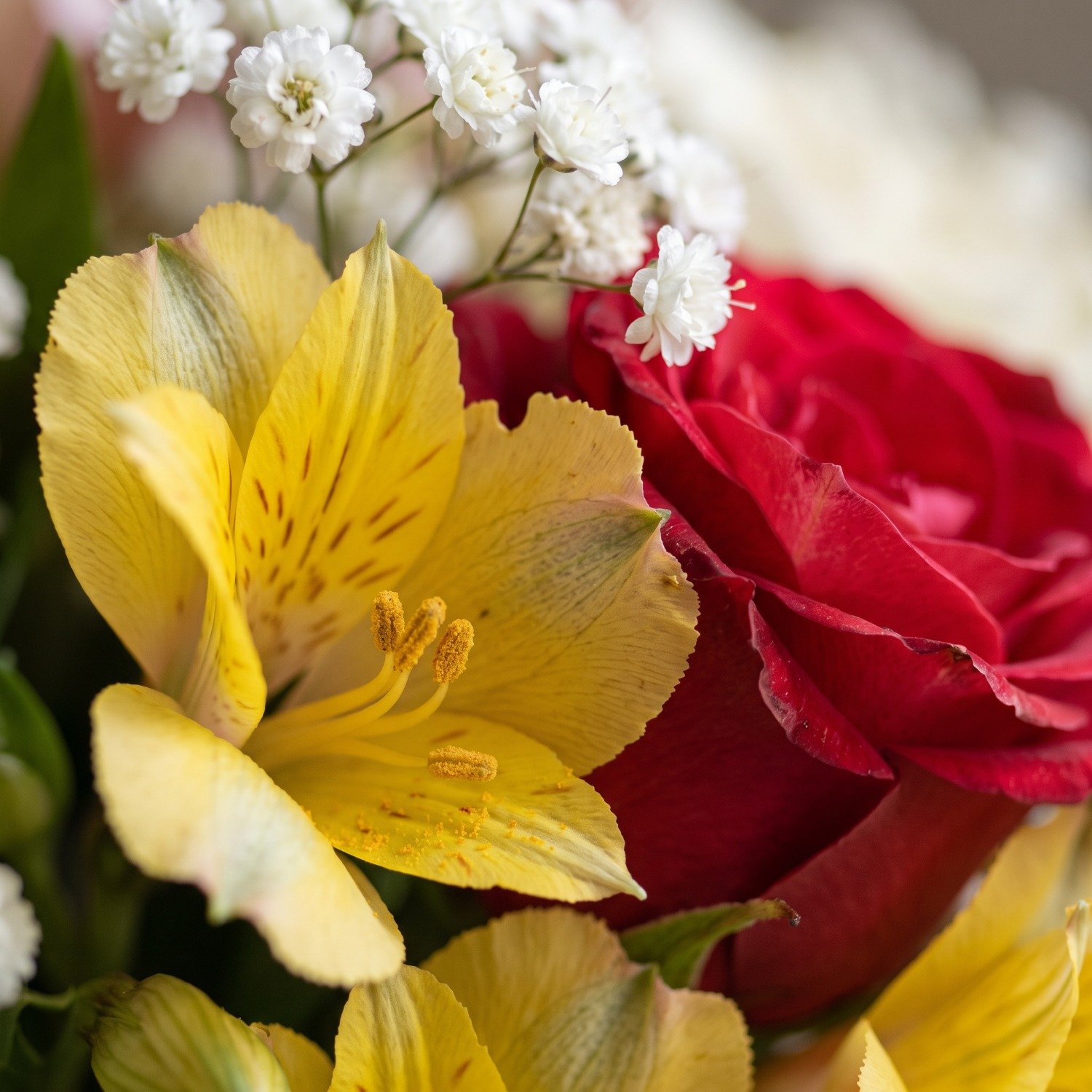 Buquê Misto com Rosas e Flores Campestres