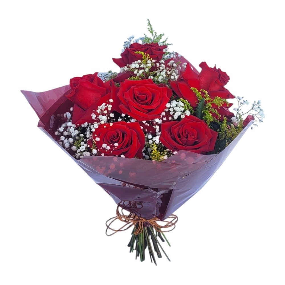 Buquê com 06 Rosas Vermelhas Importadas em Brasília!