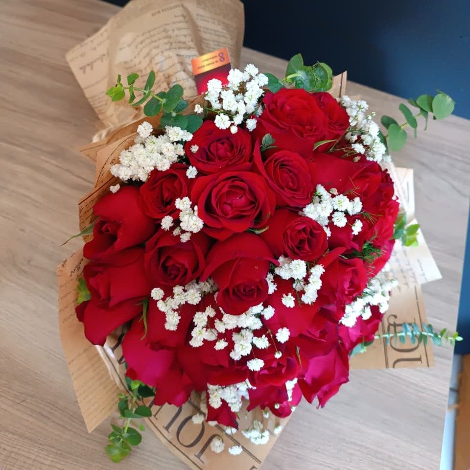 Buquê Rosas Vermelhas 40 Razões para Te Amar! 