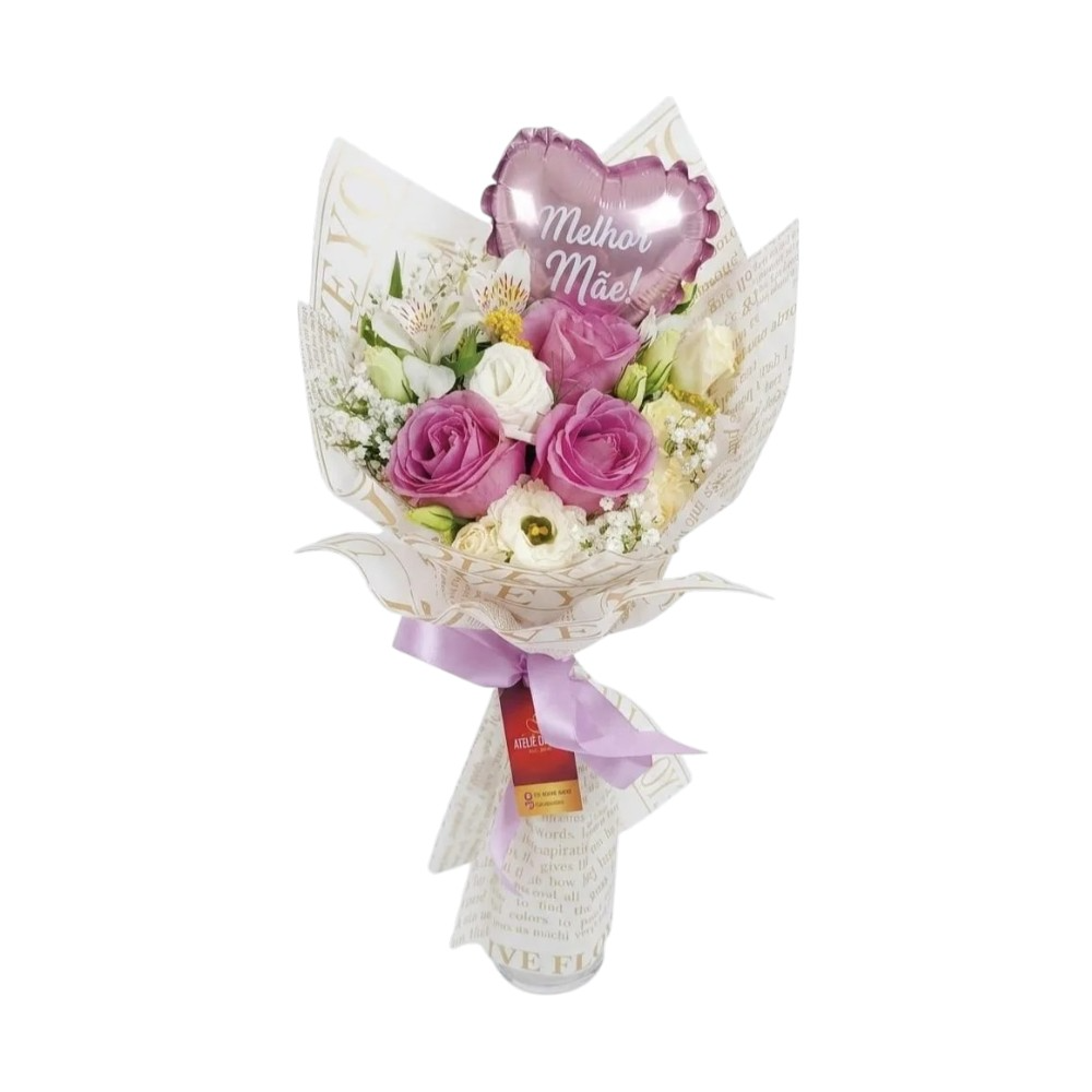 Buquê de Rosa Lilás Delicadeza de Mãe 