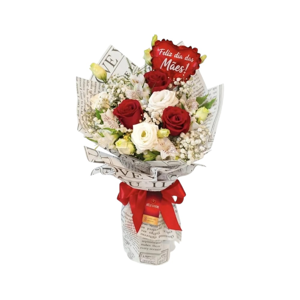 Buquê de Rosas Amor Puro de Mãe 