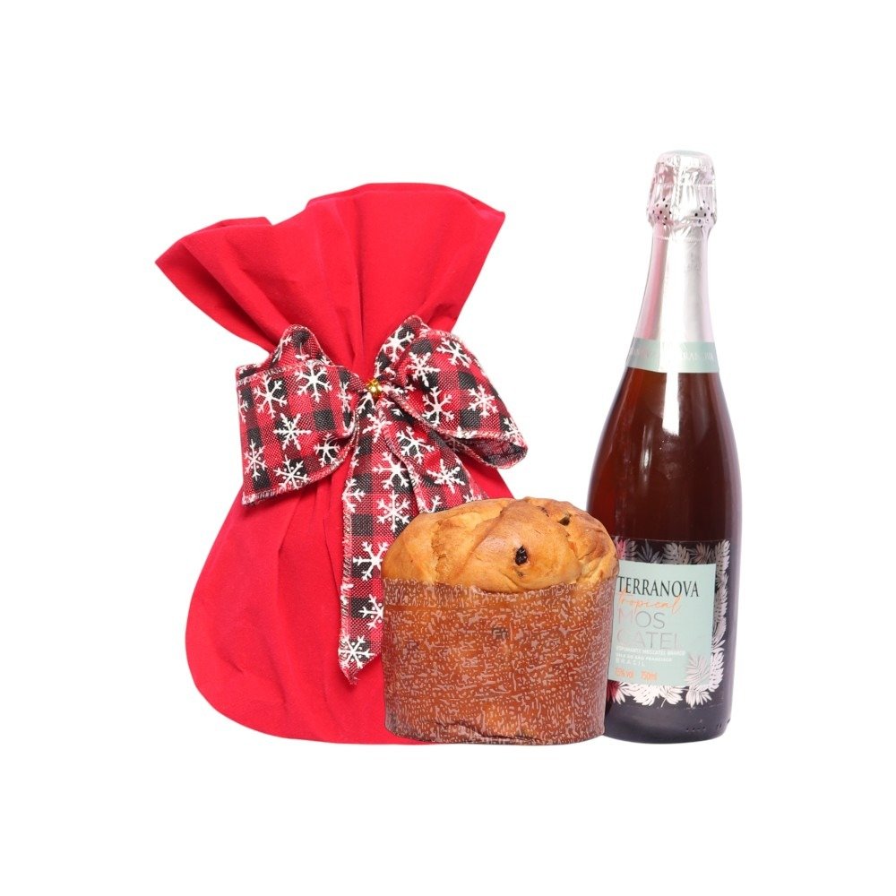 Panettone Frutas no Veludo de Natal com Espumante