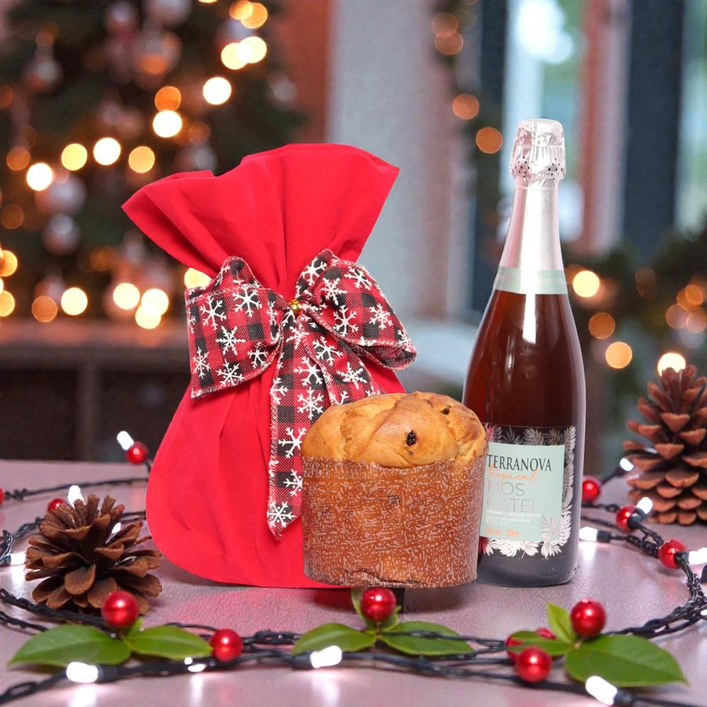 Panettone Frutas no Veludo de Natal com Espumante