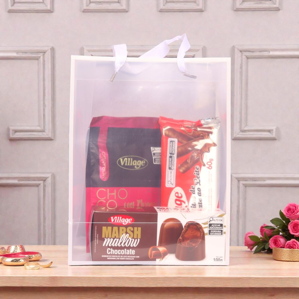 Sacola Presente Misto Chocolate e Morango