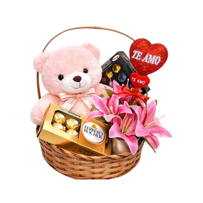 Cesta Especial com Amor e Pelucia