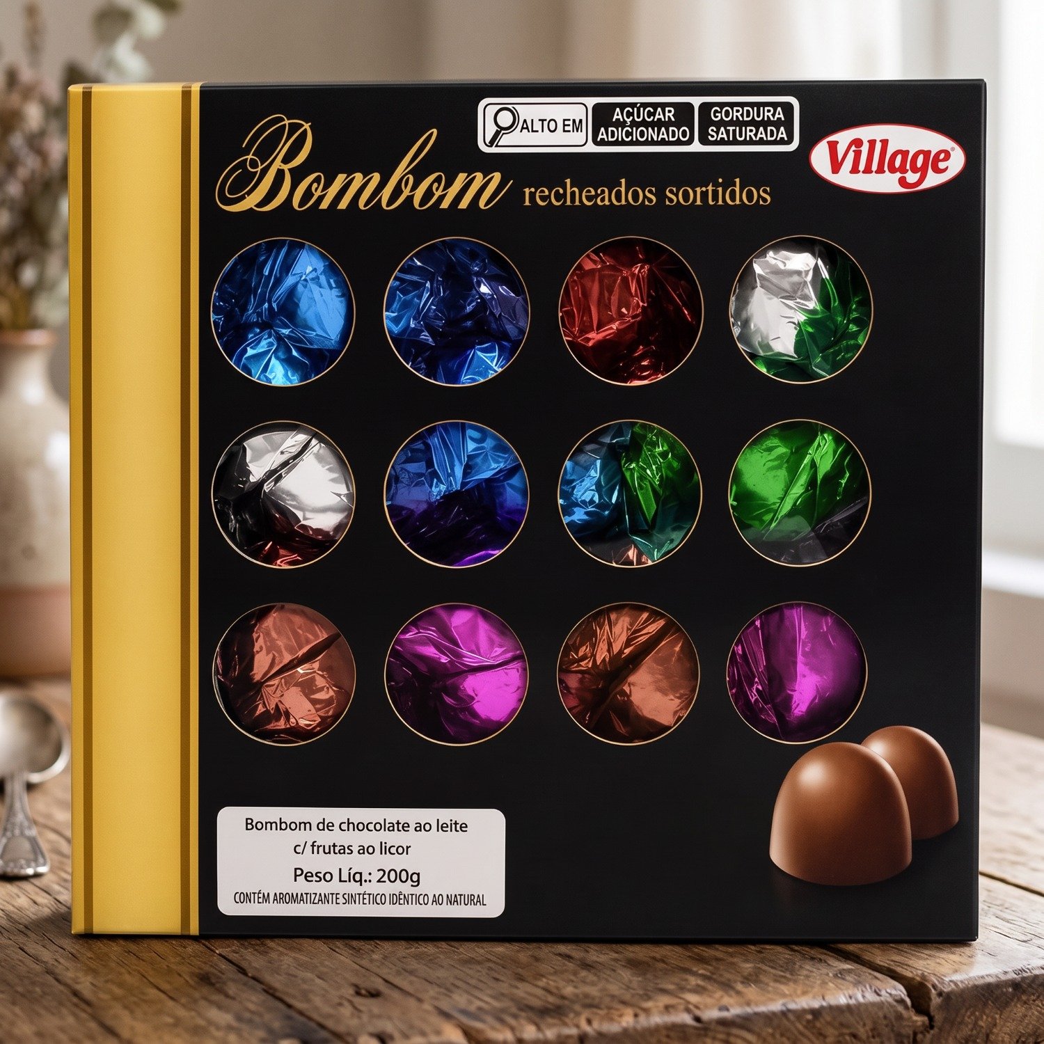 Bombom de Chocolate com Frutas ao Licor