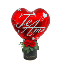 Box Premium Flores Love com Balão de Coração
