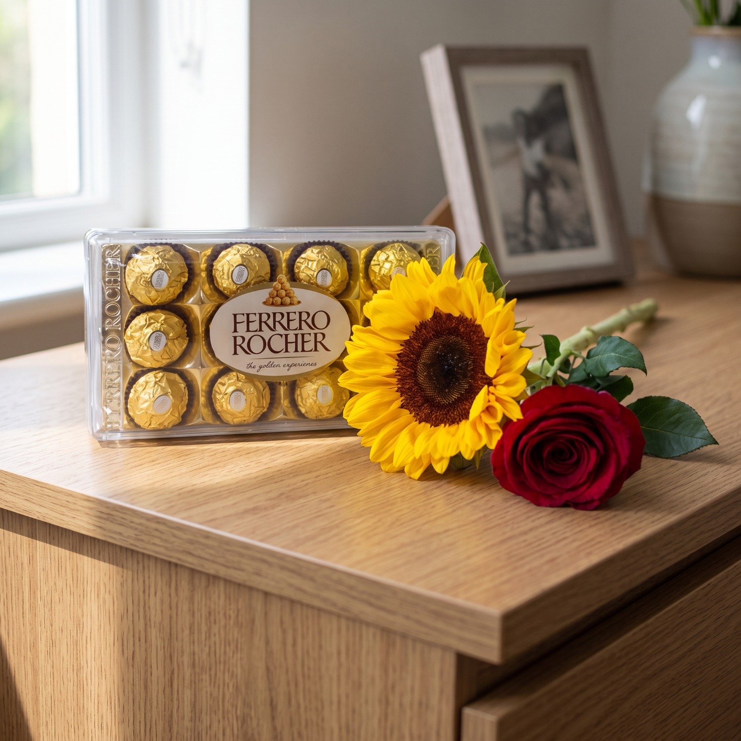 Rosa E Girassol Com Ferrero Rocher